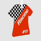 Vérifier le Motif en noir et blanc avec orange (devant)