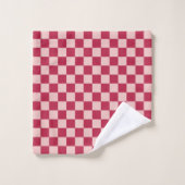 Vérifier Magenta Et Peach Motif Checkerboard (Gant de toilette)