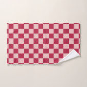 Vérifier Magenta Et Peach Motif Checkerboard (Serviette à main)