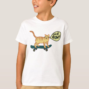 Vérifier Meowt Punny Skateboard Tabby T-Shirt Chat