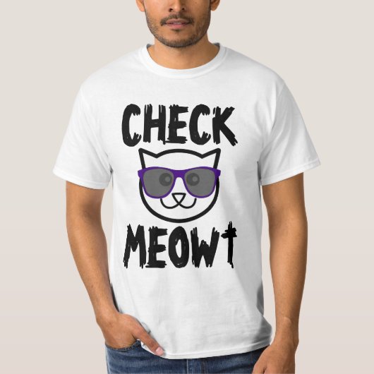 VÉRIFIER MEOWT T-shirts de chat drôles (Devant)