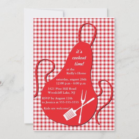 Vérifiez la nappe et le tablier - invitation de (Devant)