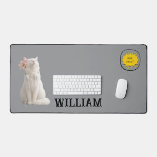 Vérifiez MEO Chat Blanc avec Casque – Personnalisé