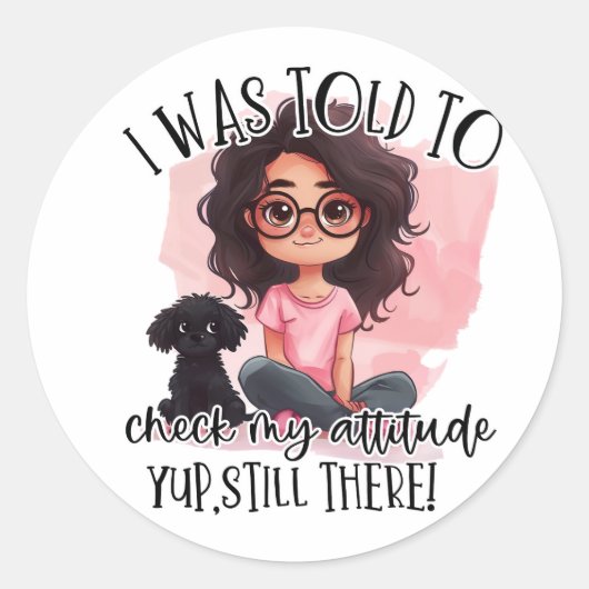 Verifique minha Atitude!! Ronde Sticker (Voorkant)
