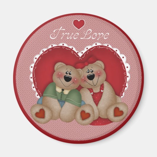 Véritable Amour Nounours Saint Valentin Magnet (Devant)