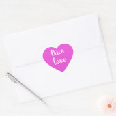Véritable amour Stickers Coeur rose brillant (Enveloppe)
