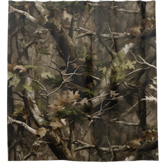 Véritable Arbre Camouflage rideau de douche (Devant)