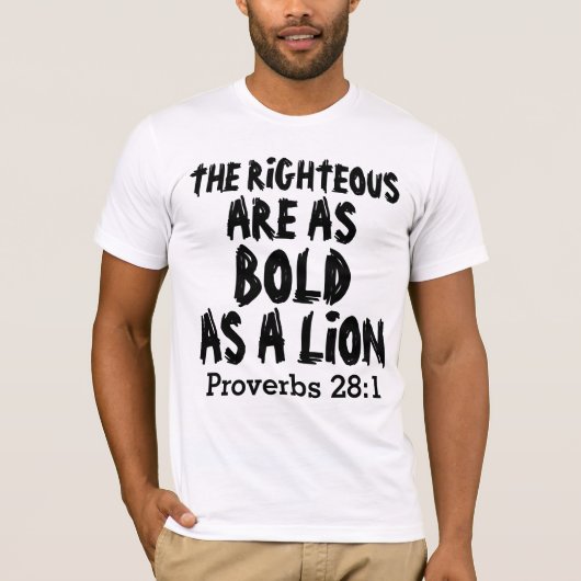 Véritable audace comme un lion, Proverbes T-shirts (Devant)