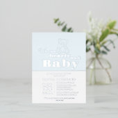Véritable Baby shower Ours Moderne Invitation (Debout devant)