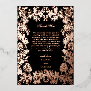 Véritable carte de remerciement de mariage à motif