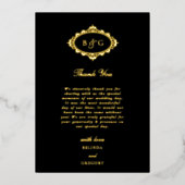 Véritable Carte de remerciements de Mariage noir d (Recto)