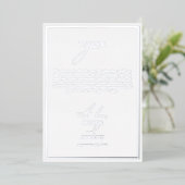 Véritable Carte de remerciements Mariage blanc à h (Debout devant)