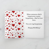 Véritable carte de voeux d'amour d'anniversaire (Intérieur)