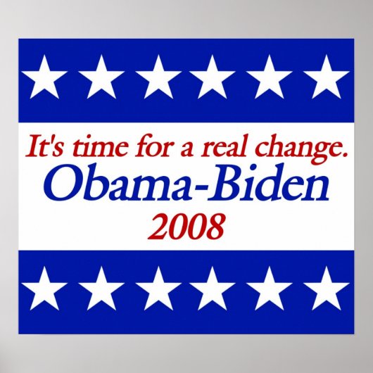 Véritable changement Obama Biden affiches (Devant)