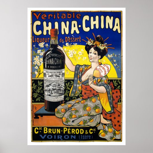 Véritable Chine Liqueur France Poster vintage (Devant)