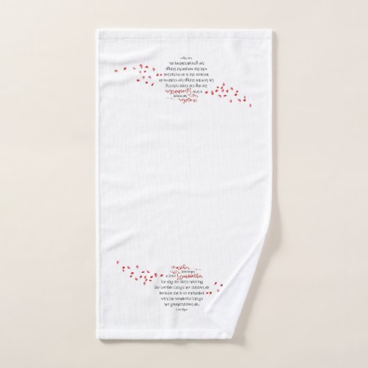 Véritable citation grand-mère Rouge Fleur Pétales (Serviette à main)