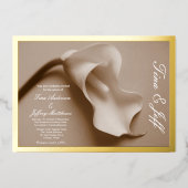 véritable feuille calla lily faire-part de mariage (Recto)