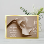 véritable feuille calla lily faire-part de mariage (Debout devant)