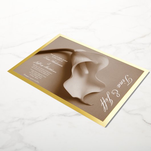 véritable feuille calla lily faire-part de mariage (Rotation)