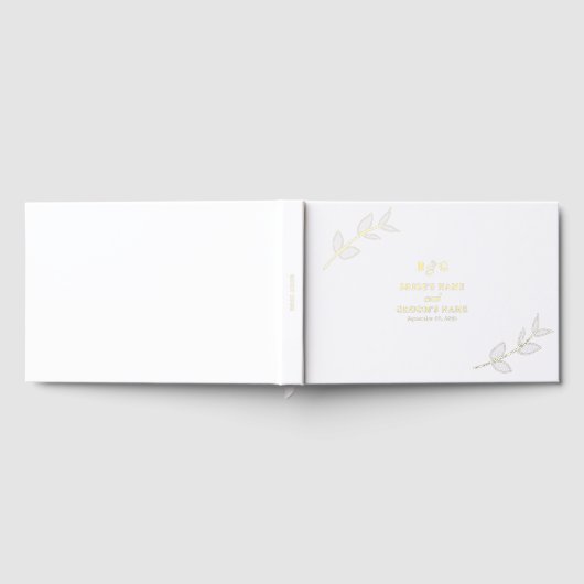 Véritable Feuilles d'or Élégant Mariage Monogramme (Complet)