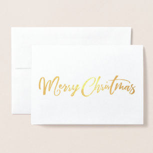 Véritable Foil Gold Joyeuse carte de Noël