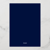 Véritable Foil Luxe Gold Edge Navy Blue Invitation (Verso)