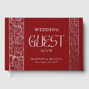 Véritable Foil Vintage Floral Mariage rouge