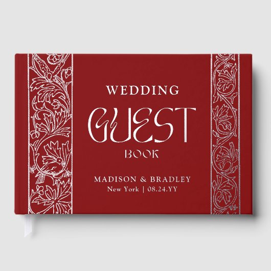 Véritable Foil Vintage Floral Mariage rouge (Recto)