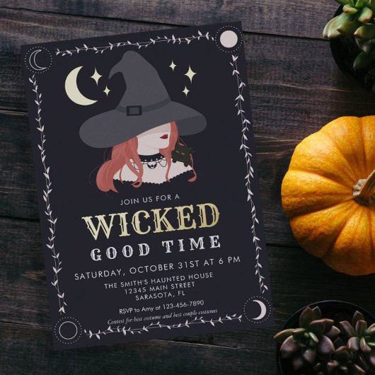 Véritable Foil Wicked Witch Halloween Invitation d