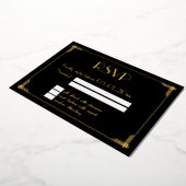 Véritable Gold Foil Art Déco Mariage Cartes RSVP (Rotation)