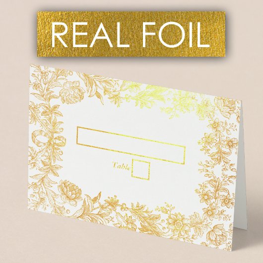 Véritable Gold Foil Floral Botanal Mariage Carte P