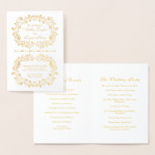 Véritable Gold Foil Floral Wedding Programme (Affichage)