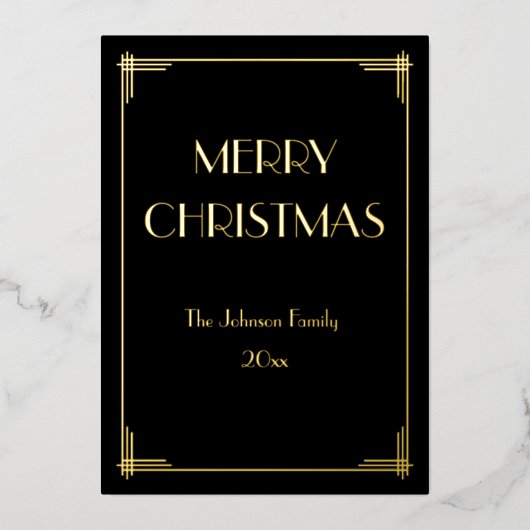 Véritable Gold Foil Joyeuse Carte de Noël (Recto)