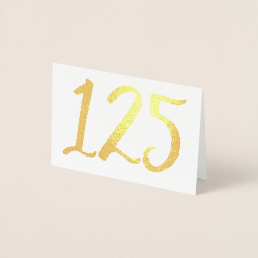 Véritable Gold Foil Mariage Numéro de table Carte (Devant)