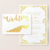 Véritable Gold Foil Peacock Invitations de mariage (Affichage)