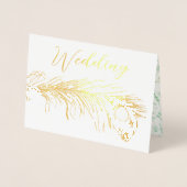 Véritable Gold Foil Peacock Invitations de mariage (Devant)