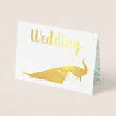 Véritable Gold Foil Peacock Invitations de mariage (Devant)