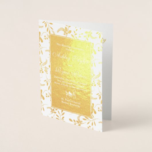 Véritable Gold Foil Programme de mariage végétal (Devant)