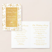 Véritable Gold Foil Programme de mariage végétal (Affichage)