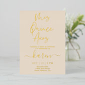 Véritable Gold Foil Quinceañera Invitation (Debout devant)