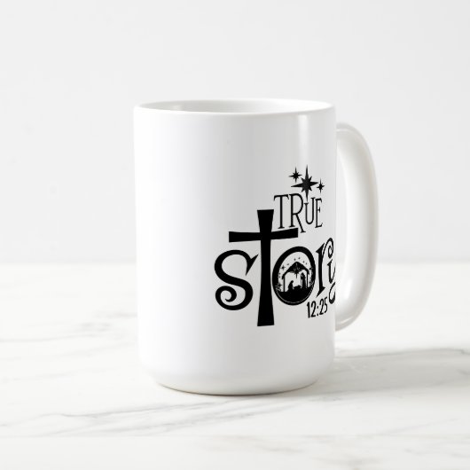 Véritable histoire Manger café Mug (Devant droit)