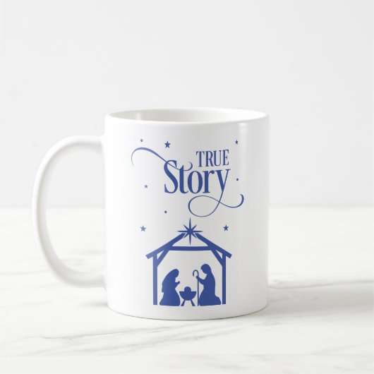 Véritable histoire Nativité Noël Café Mug (Gauche)