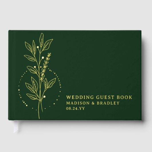 Véritable huile Elégant Boho Vert Mariage Floral (Recto)