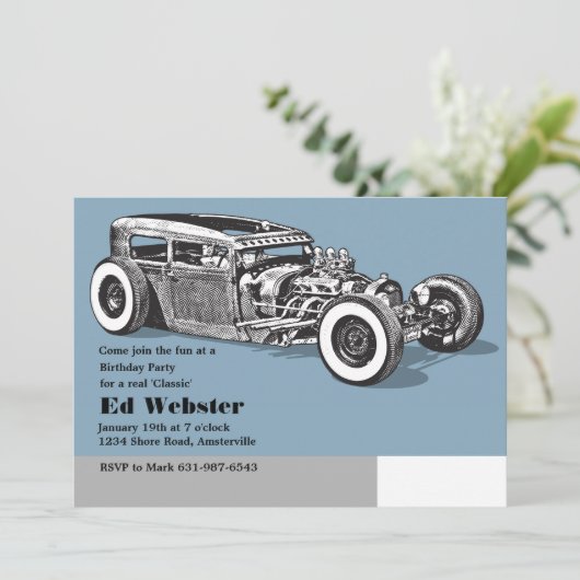 Véritable invitation classique d'anniversaire (Debout devant)