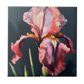 Véritable lumière Pastel Crimson rose Iris carreau