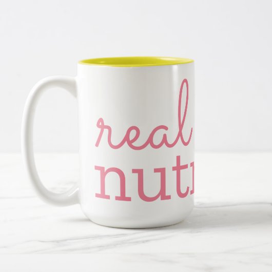 Véritable maman Nutrition Mug à deux tons (15 oz) (Gauche)
