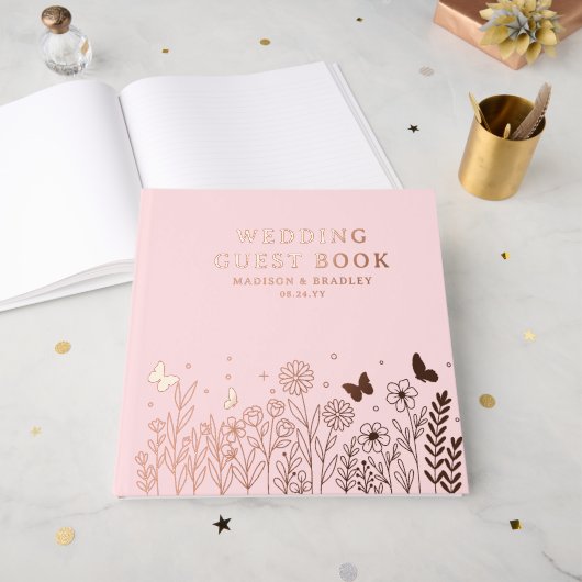 Véritable Mariage floral élégant (Recto ouvert)