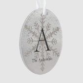 Véritable Monogramme de neige blanche et d'argent (devant)