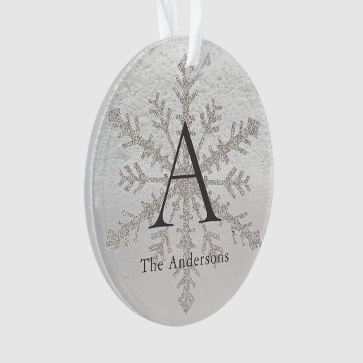 Véritable Monogramme de neige blanche et d'argent (devant)