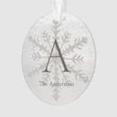Véritable Monogramme de neige blanche et d'argent (devant)
